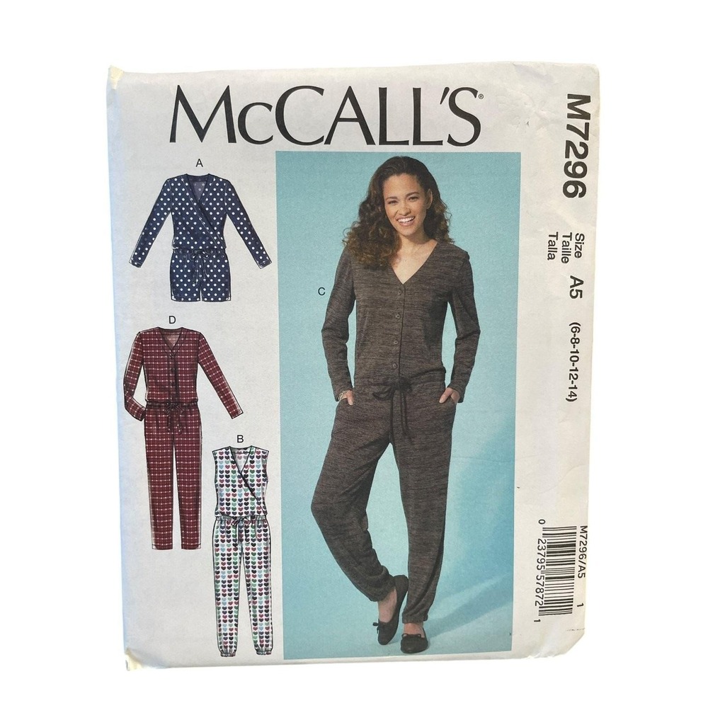 McCALL'S M7296 Romper Jumpsuit Sewing Pattern Size 6-14 Modern‎